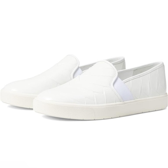 Vince Shoes - VINCE White Leather Woven Textured Womens Slip On Platform Sneakers size US 11